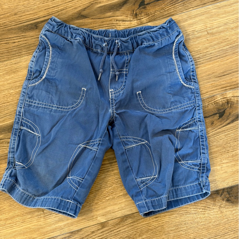 Hanna Andersson boys shorts size 4 (100) blue pockets white stitching